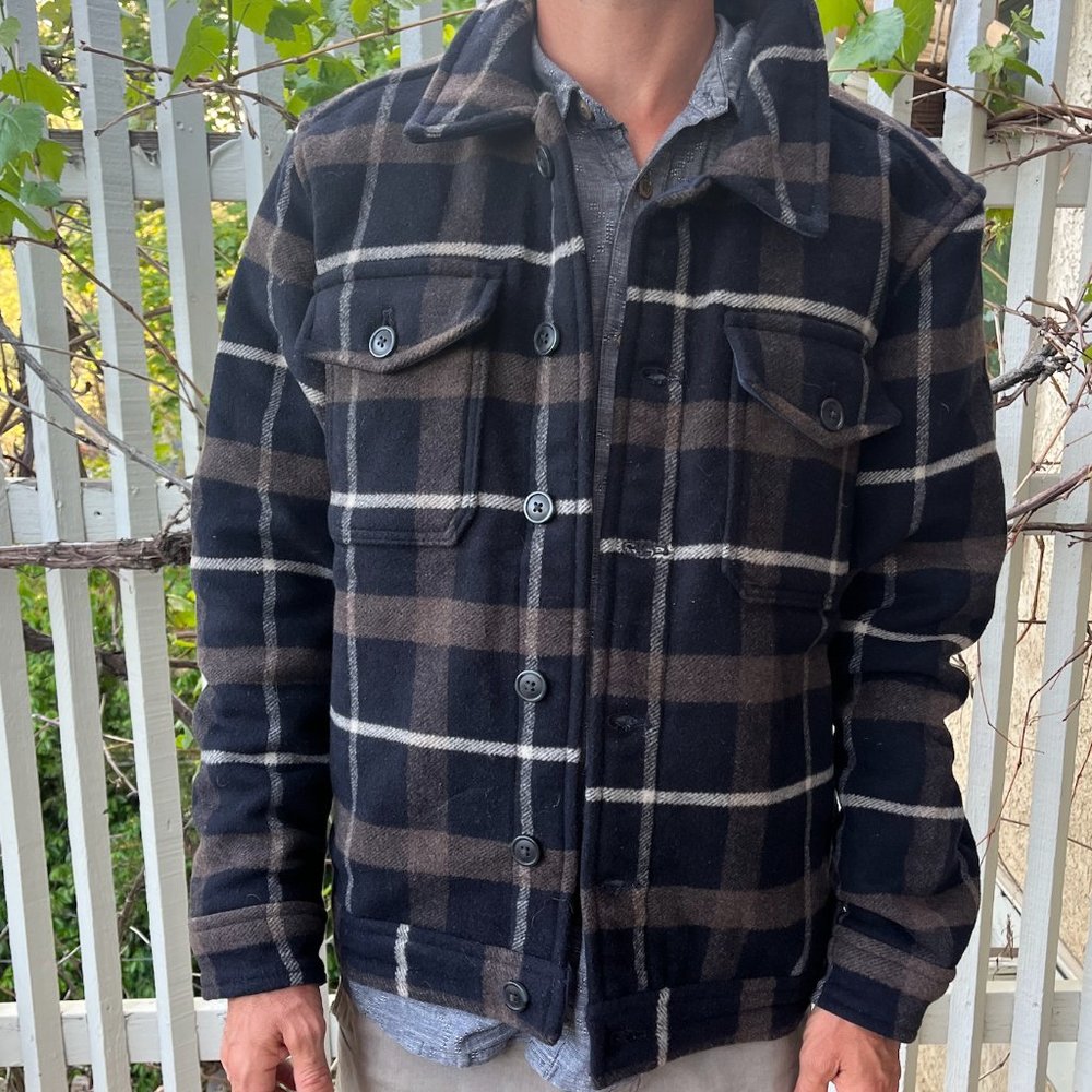 Men's Melton Wool Trucker Jacket Medium